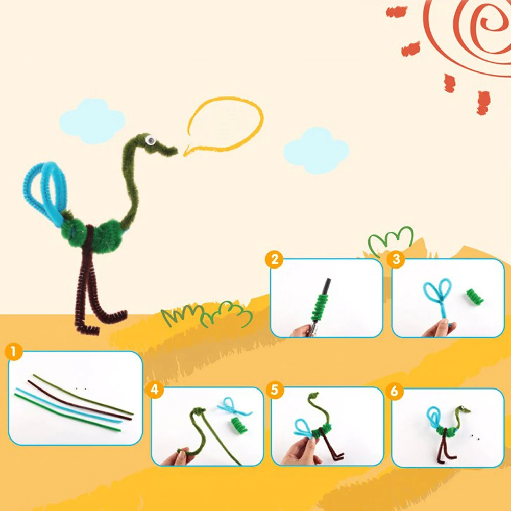 Цвета материалы montessori синель Пазлы игрушки корабль для чистки труб красочные