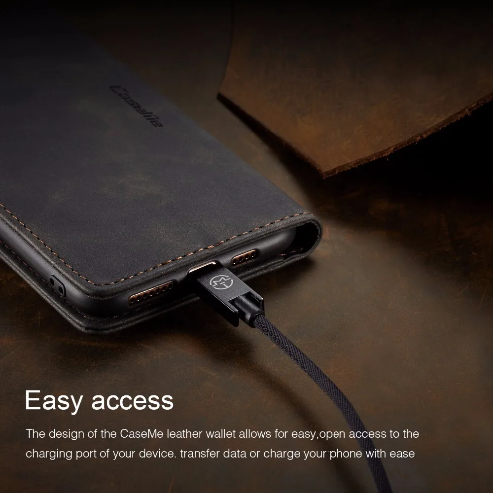 Роскошный кожаный чехол-книжка CaseMe для телефона iPhone 7 5 SE 6 6s Plus чехлы-бумажники с