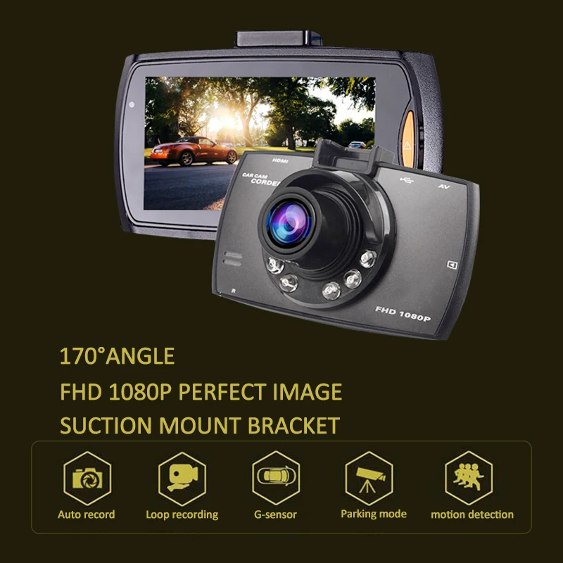Видеорегистраторы для автомобилей мини 2.7 &quotFull HD 1080 P 170 degre Широкий формат TFT ЖК