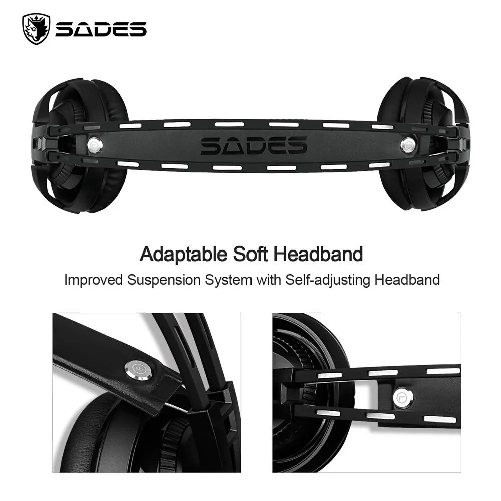 SADES R2 PC Gamer игровая гарнитура USB 7 1 Игровые наушники Bass Casque с микрофоном дышащие