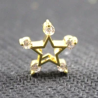 1pcs wholesale star fashion accessories gold for handmade diy charms necklace pendants copper 1515mm