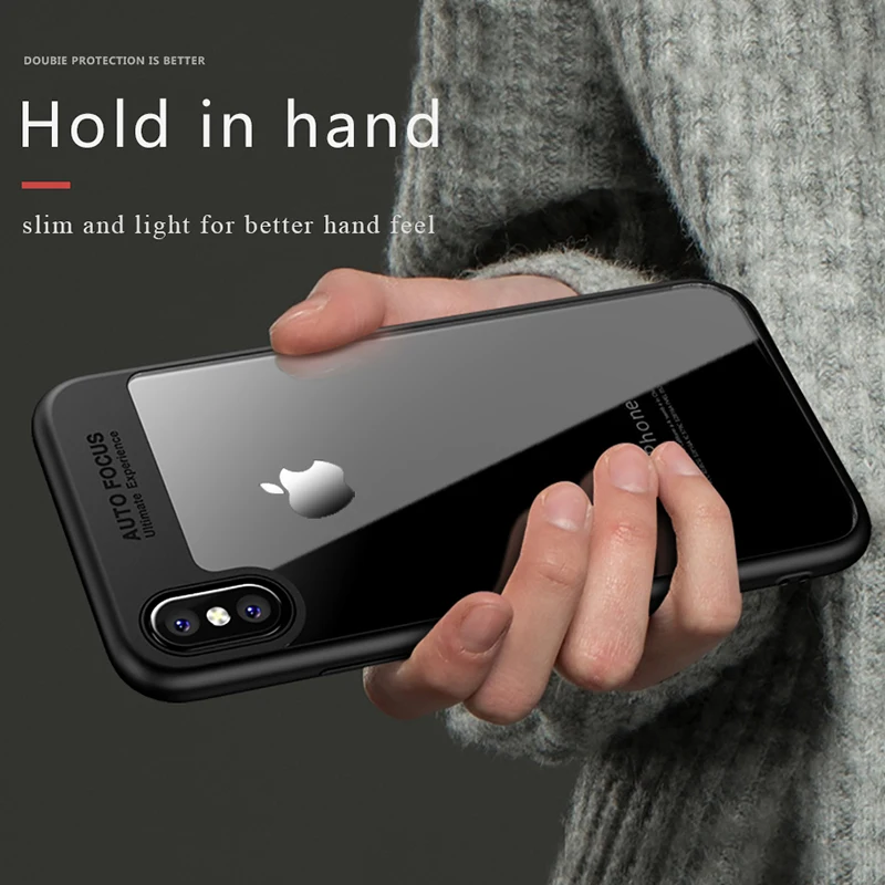 

for iPhone X Case Soft Silicone Frame Hard Transparent Shockproof Back Cover For iPhone 10 Phone Cases ultra- fino suave