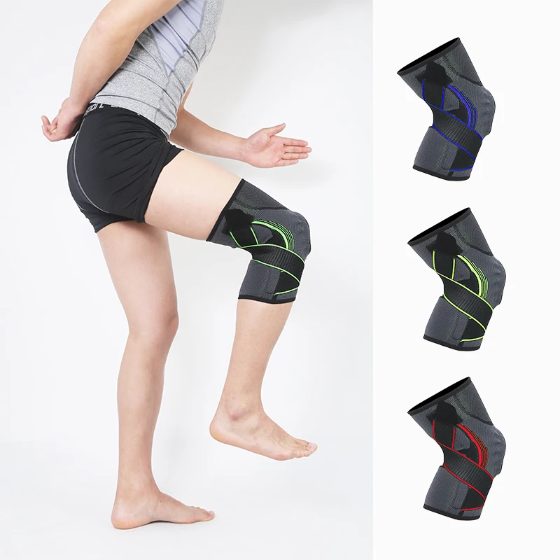 Эластичные Спортивные rodilleras 3D трикотажные компрессионные наколенники для