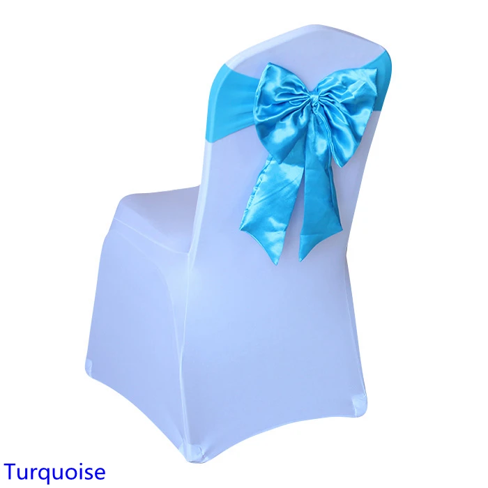 Бирюзовые цветные ленты из спандекса на стулья для свадебных стульев лайкра