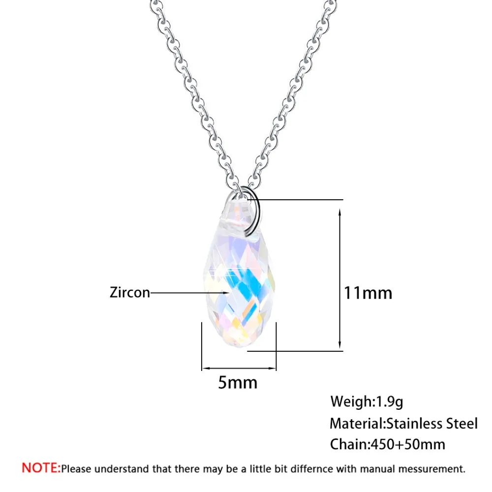 Чандлер счастливый женский кристалл кулоны стальная цепочка ожерелья 5А