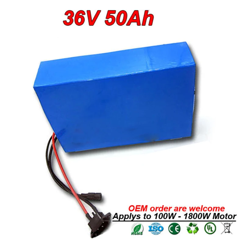 36V 50Ah 1000W 1500W комплект литий-ионный батарей для электровелосипеда Bafang Yamaha Shimano |