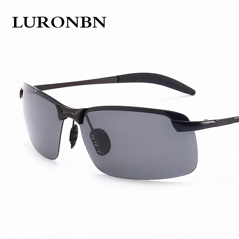 Мужские солнцезащитные очки для вождения прямоугольной формы с поляризацией