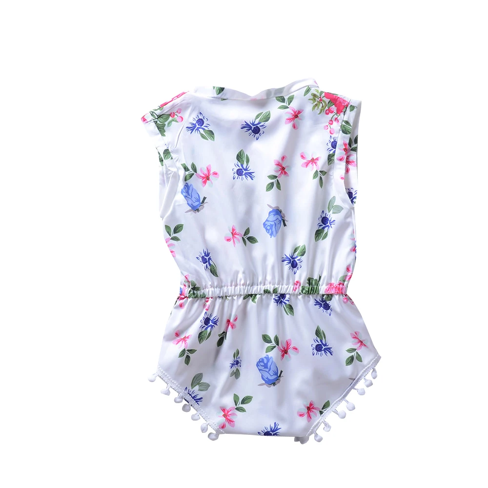Комбинезон без рукавов с воротником-стойкой и цветочным принтом | Мать ребенок
