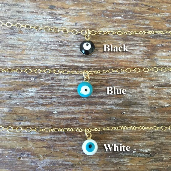 Изящное изящное минималистичное ожерелье с подвеской от сглаза ювелирное