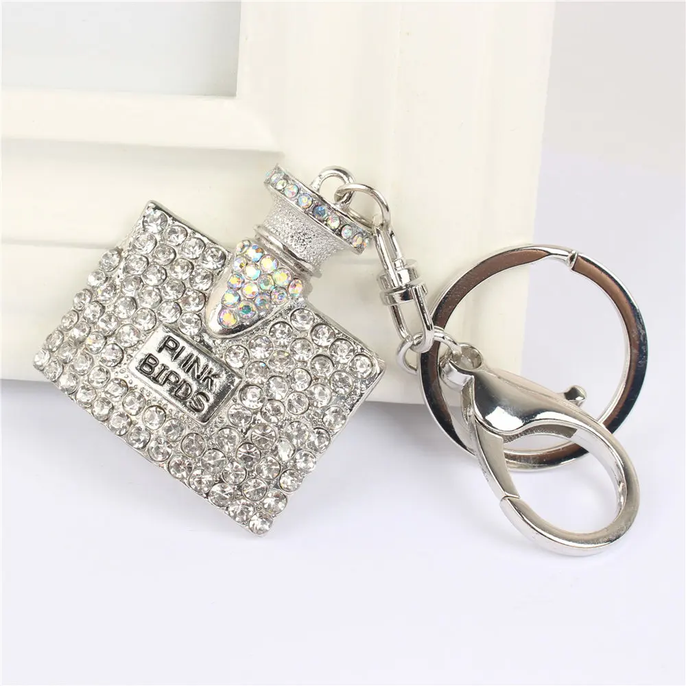 Серебряная подвеска Стразы брелок с кристаллами для сумок кошельков свадебных