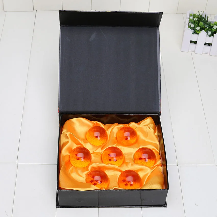with box 3 комплекта, 3,5 см, Dragon Ball Z, новинка, в коробке, драконий жемчуг, 7 звезд, набор хрустальных шаров, шары Dragon Ball Z, полный комплект - Цвет: with box