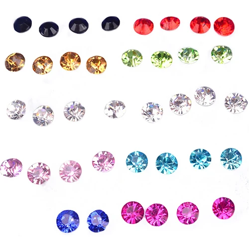 Женские аллергические серьги гвоздики с кристаллами 20 пар 5 мм