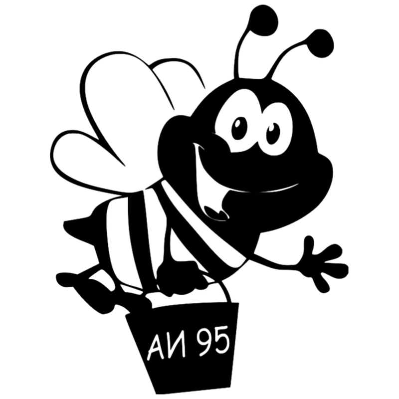 

CK2214# 9.2*12cm Bee on the tank car sticker vinyl decal white/black car auto stickers for car bumper window car decoration