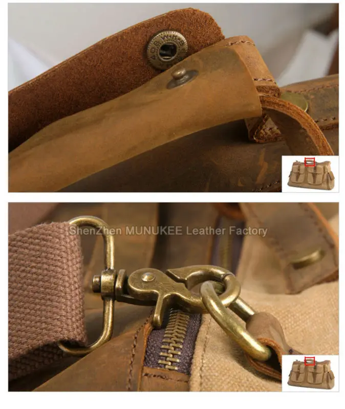 2019 Fashion Vintage Crazy Horse Leather Canvas Luggage Travel Bags Men's Large Capacity Duffel Bags Overnight Bag Weekend bag