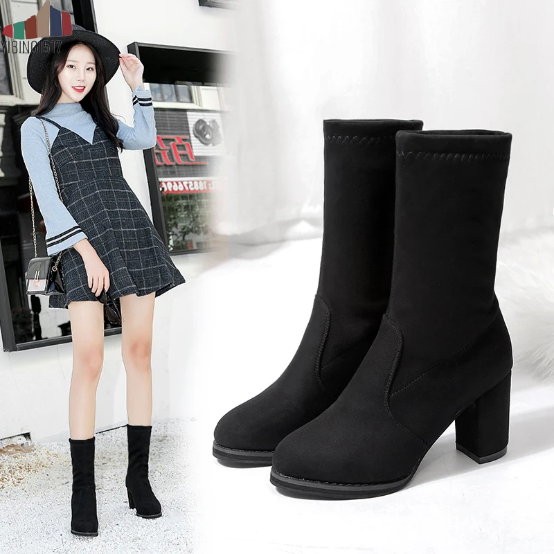 Модные женские зимние ботинки черного цвета утолщенные zapatos de mujer на плоской