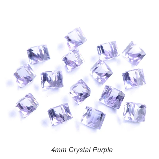 4mm Crystal Purple Полная красота 10 шт. Стразы для дизайна ногтей квадратный 4 мм/6 мм дизайн 3D Подвески хрустальные ювелирные изделия аксессуары DIY каменное украшение CH666 - Цвет: 4mm Crystal Purple