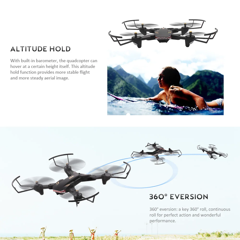 VISUO XS809S МП камера Дрон Wi-Fi FPV складной селфи RC Дрон удерживающий высоту g-сенсор Квадрокоптер с дополнительной батареей Дрон