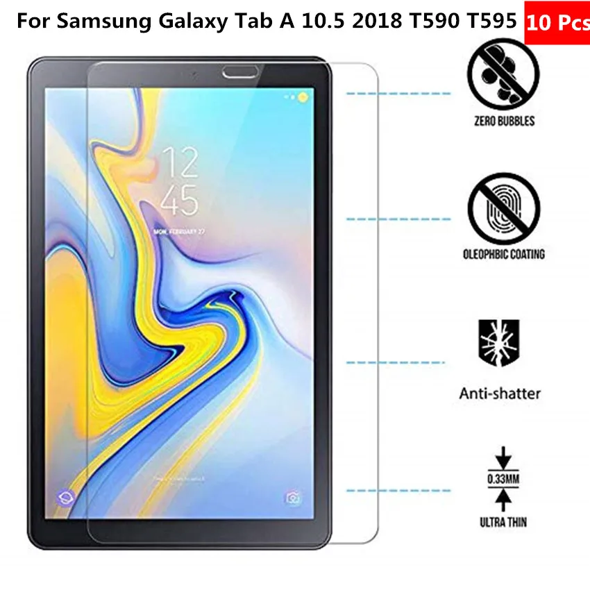 10 шт. закаленное стекло для Samsung Galaxy Tab A 5 2018 T590 T595 защитная пленка экрана телефона