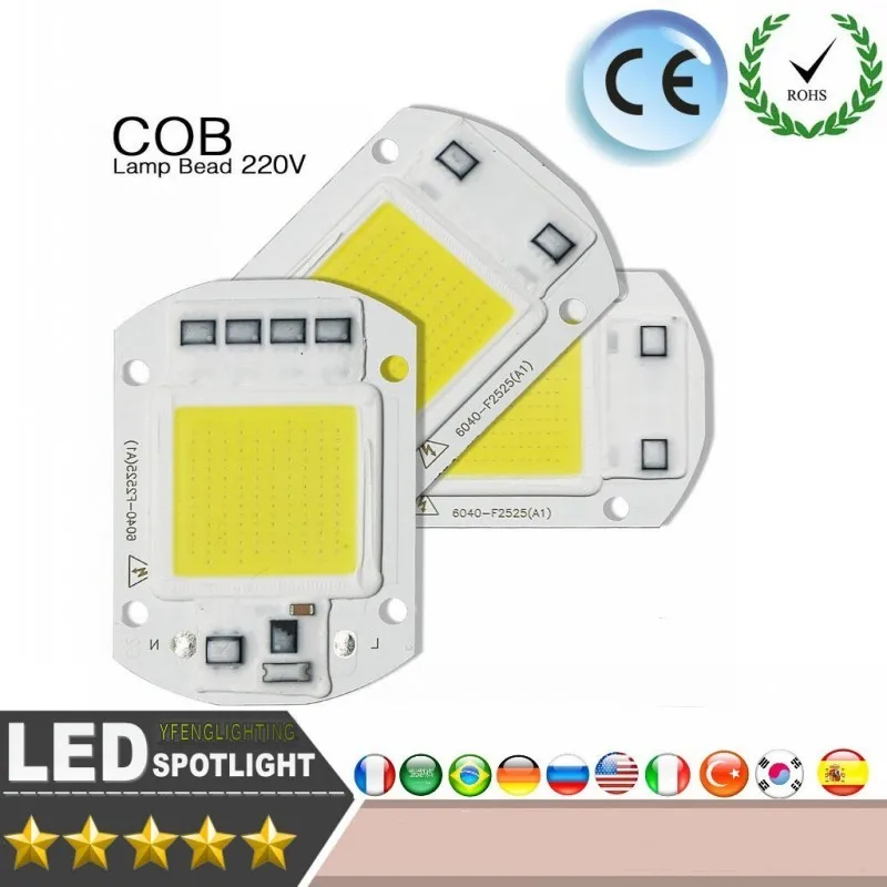 Светодиодный чип COB 10 Вт 30 40 60 220 В с высоким входом умный IC драйвер подходит для DIY