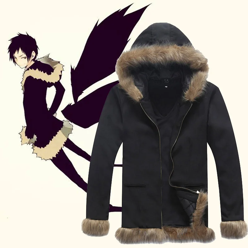 

Anime Durarara Izaya Orihara Cosplay Costume Black Coat FANCY Jacket Sweatshirts Men Outwear Jackets Coat