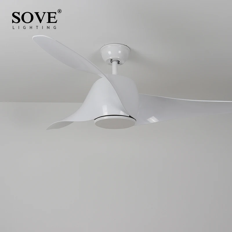 Sove 52 дюйма коричневый цвет LED потолочный вентилятор для дома декор люстра с