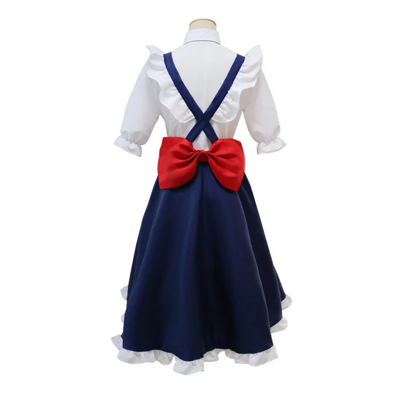 

Coshome Dragon Maid Tohru Cosplay Costumes Kobayashi San Chi No Maid Dragon Uniforms Blue Women Girls Dress With Gloves