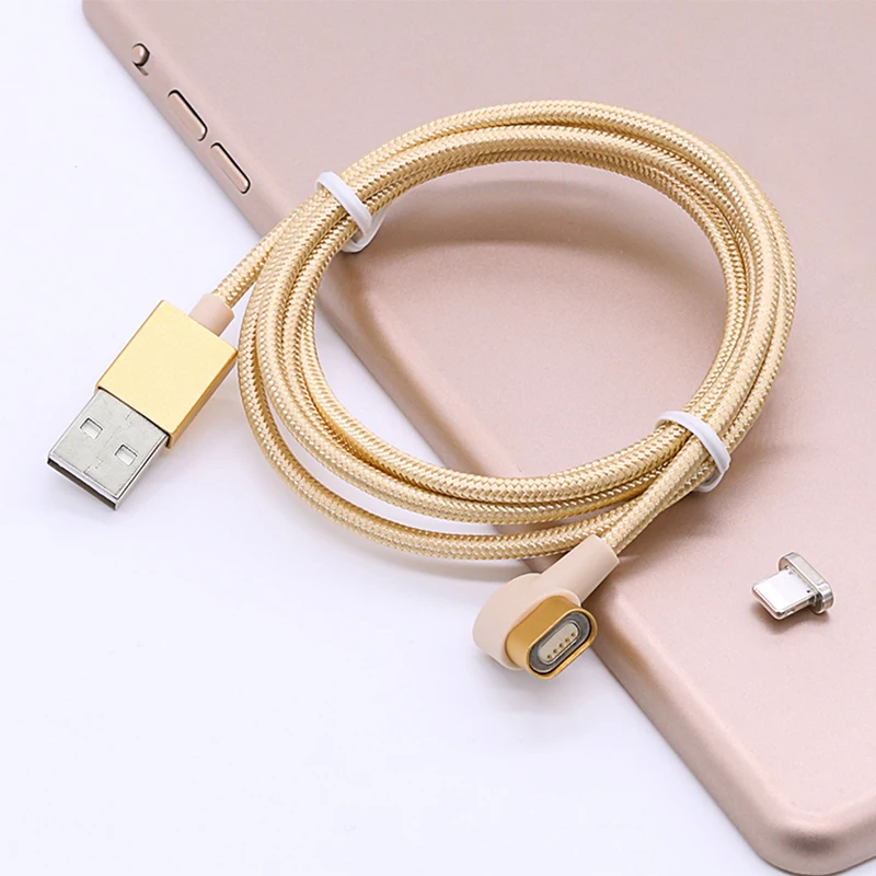 Micro USB кабель l-линия Магнитный кабель для зарядки 90 градусов USB зарядный кабель для iPhone X 8 7 6 Plus 5 5S usb type C USB C кабель