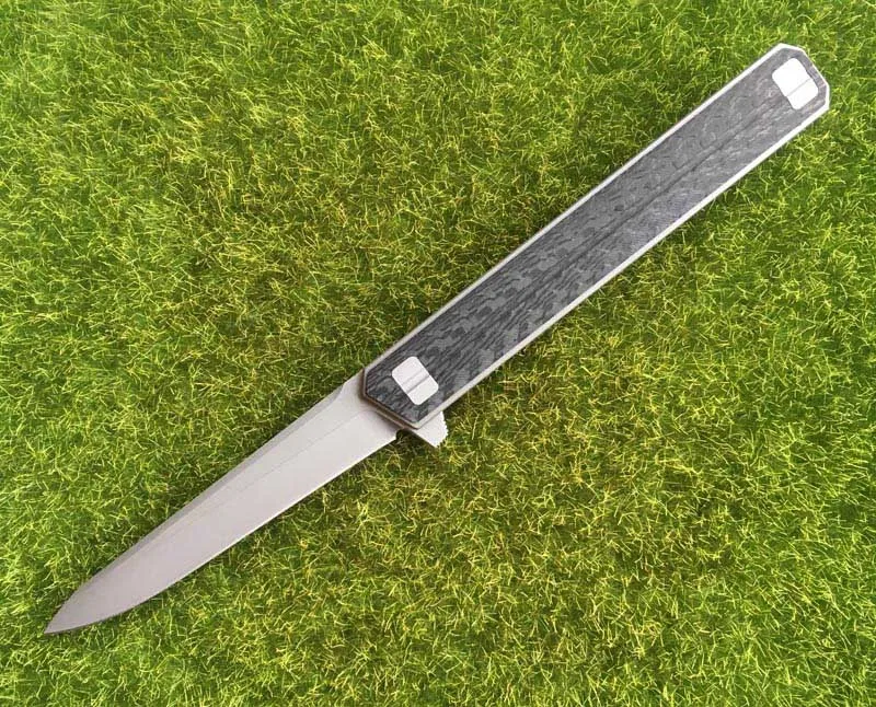 NIGHTHAWK пользовательский Quartermaster Qwaiken Флиппер складной нож M390 сталь титан CF ручка кемпинг открытый фрукты Ножи EDC инструмент - Цвет: Белый