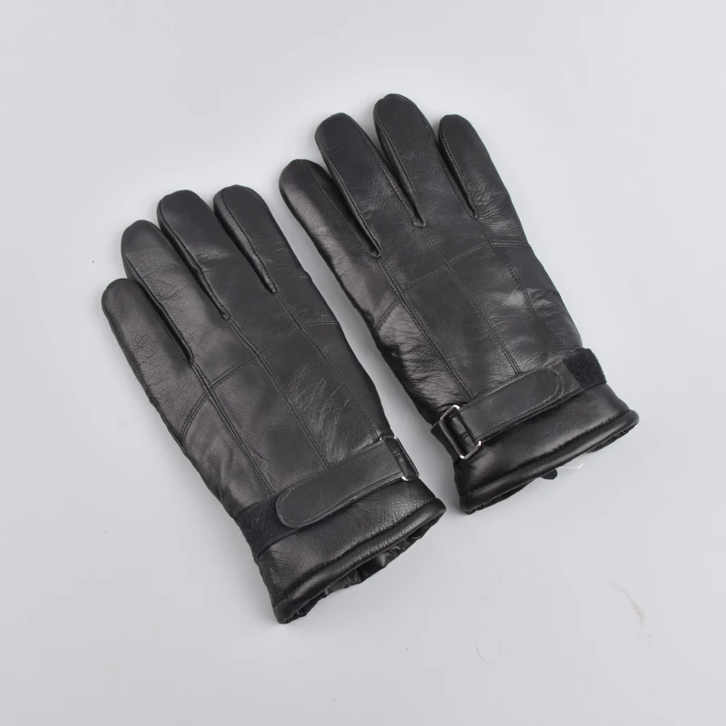 Hot Sale Men sheepskin gloves genuine leather glove for men winter Outdoor warm fur thickening thermal patchwork | Аксессуары для