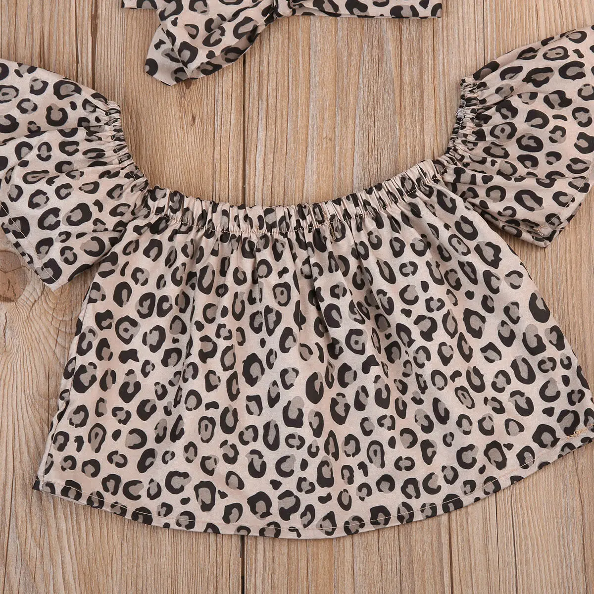 Одежда для малышей комплекты из 2 предметов с леопардовым принтом Топ открытыми