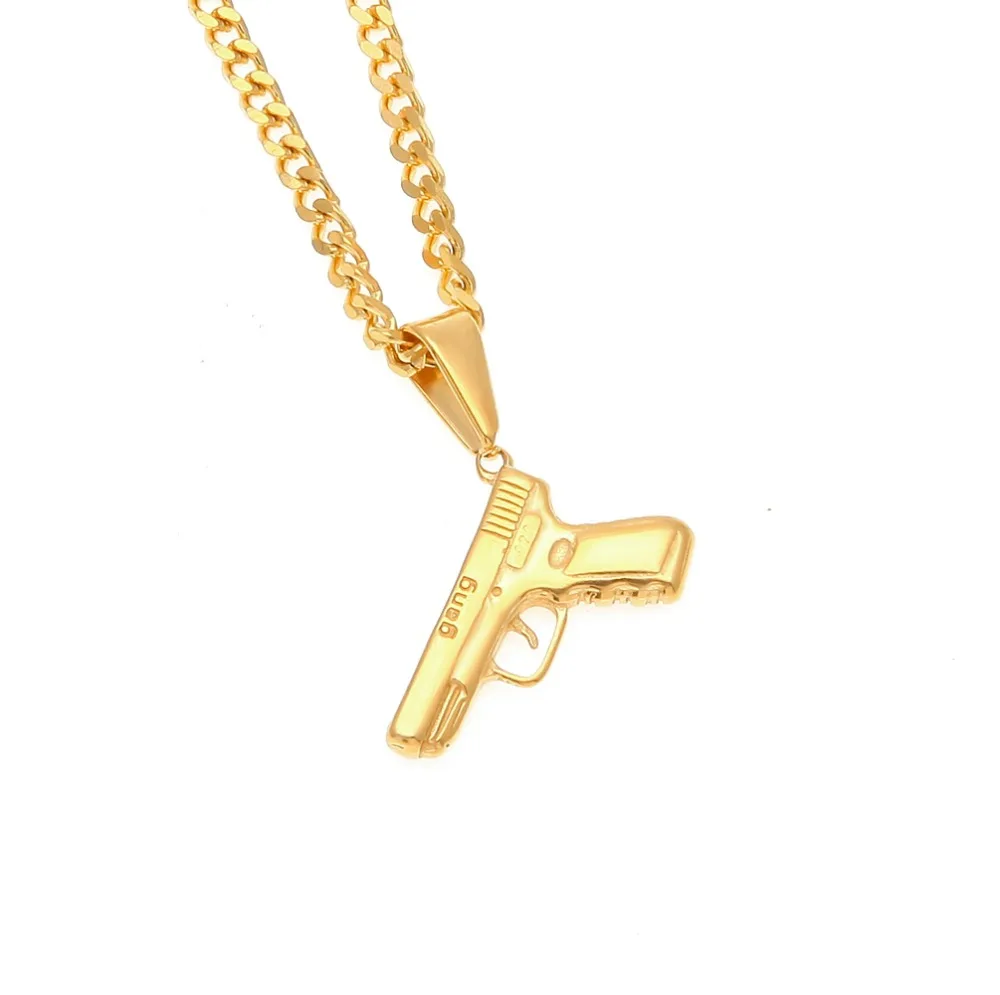 Кулон унисекс в стиле хип хоп из нержавеющей стали|gun pendant|f pendantpendant stainless steel |