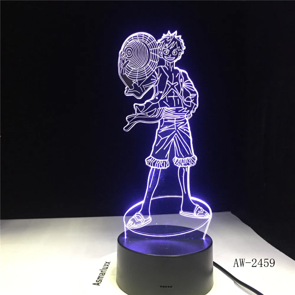 Luffy аниме цельное моделирование 3D Светодиодная сенсорная кнопка USB детская