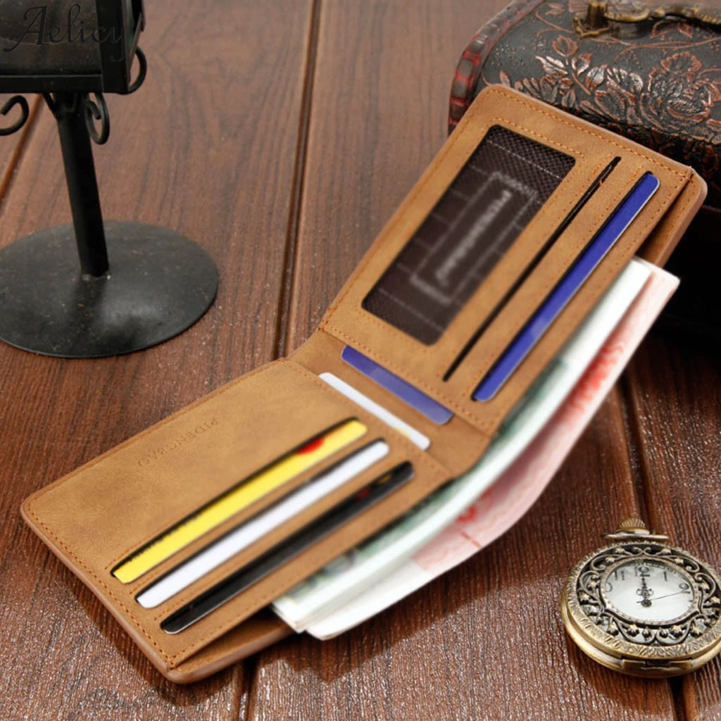 Мужской повседневный холщовый кошелек Aelicy однотонный бумажник для рук в стиле