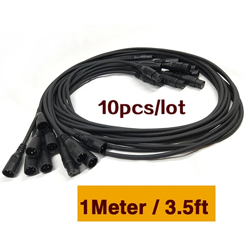 10X 1m single line 192 DMX Профессиональный контроллер сценический светильник ing DJ оборудование DMX 512 консоль led par движущийся головной светильник DJ контроллер без микрофона - Цвет: 10X 1m single line