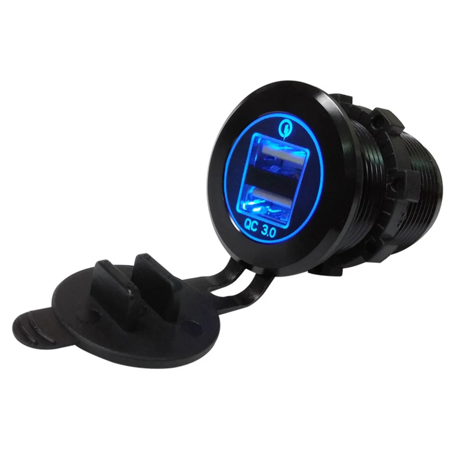Автомобильное зарядное устройство с двойным USB QC 3 0 универсальное алюминиевое