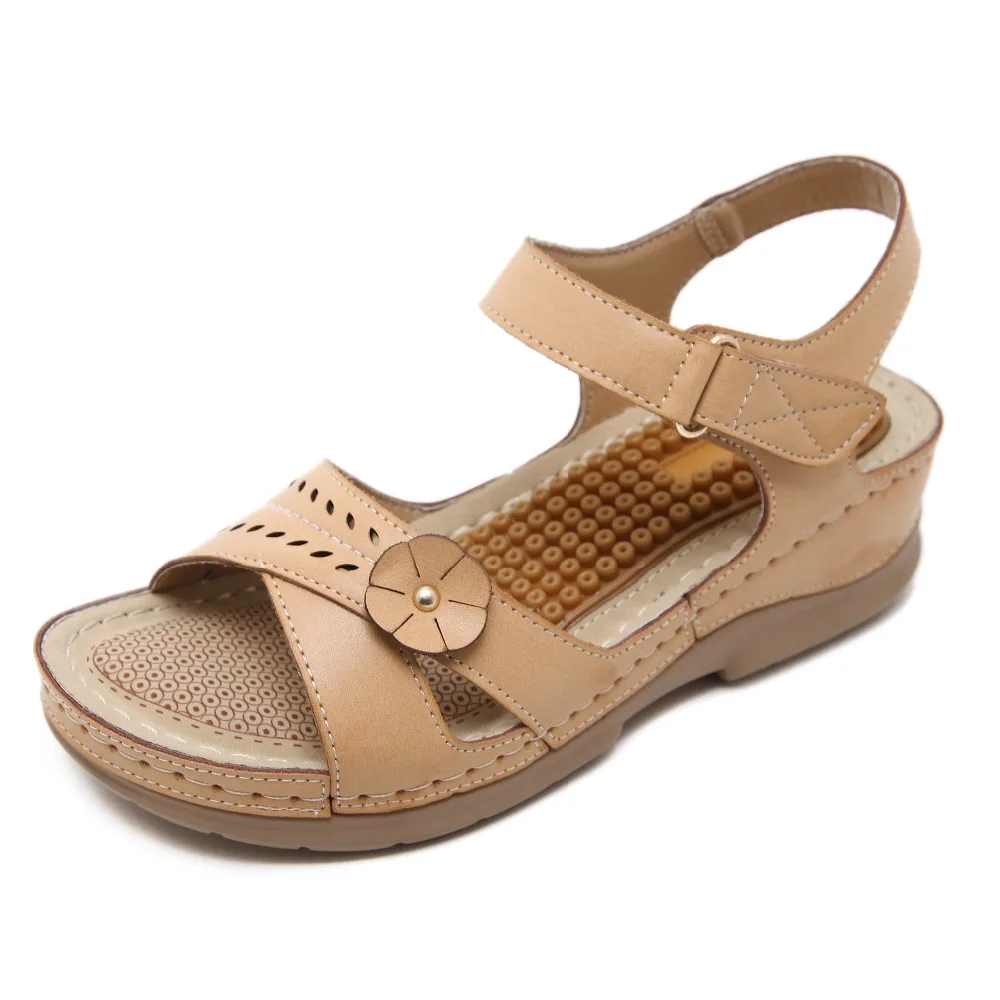 GOXPACER Новый Повседневное Женские сандалии смешанных Цвет с ремешком сзади