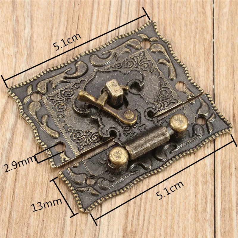 Aequeen 5,1x2,9 см бронзовый замок коробки Замена пряжки тон DIY Поворотный замок для сумок застежка поворот на застежке, на застежке, с винтами 5 шт./компл