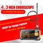 Портативный эндоскоп im113, 4,3 дюйма, с цветным ЖК-экраном, 1 м, 3 м, 5 м, 10 м, промышленный домашний эндоскоп с 6 светодиодами