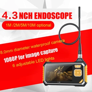 Портативный эндоскоп im113, 4,3 дюйма, с цветным ЖК-экраном, 1 м, 3 м, 5 м, 10 м, промышленный домашний эндоскоп с 6 светодиодами