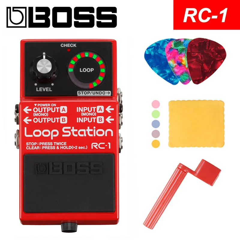 Boss RC-1 Boss RC-1 или RC-3 петля станция педаль для комплект для гитары с медиками, полировочная ткань и струны моталки - Цвет: Boss RC-1