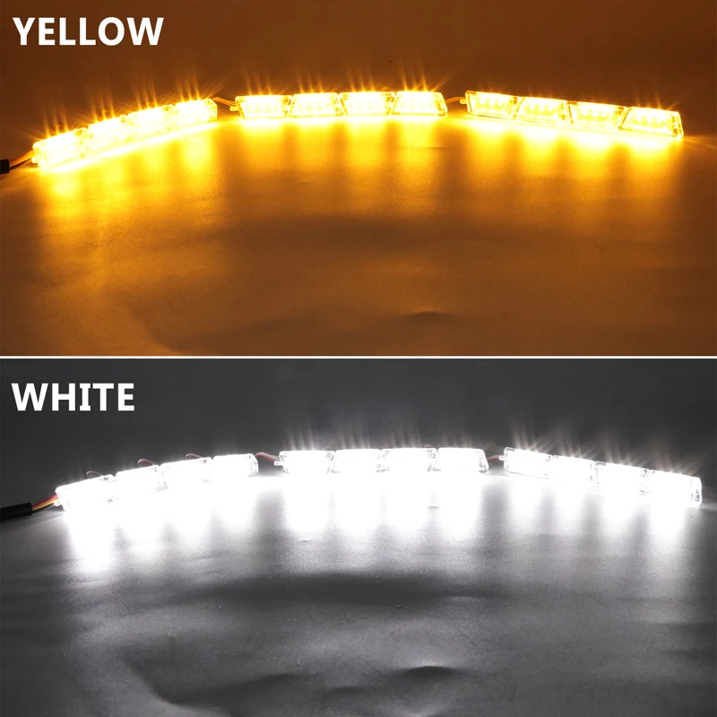 2X светодиодный головной светильник DRL Дневной желтый сигнал поворота для Mitsubishi ASX