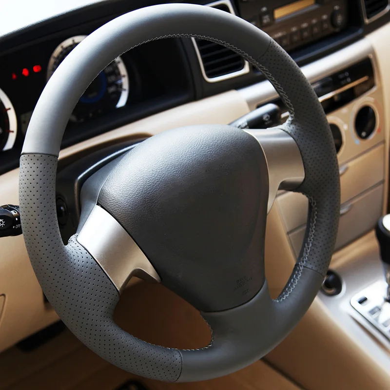 Ручная работа, черная натуральная кожа, чехол на руль для Toyota Carola Vios RAV4 Yaris 2005-, Автомобильные специальные чехлы на руль
