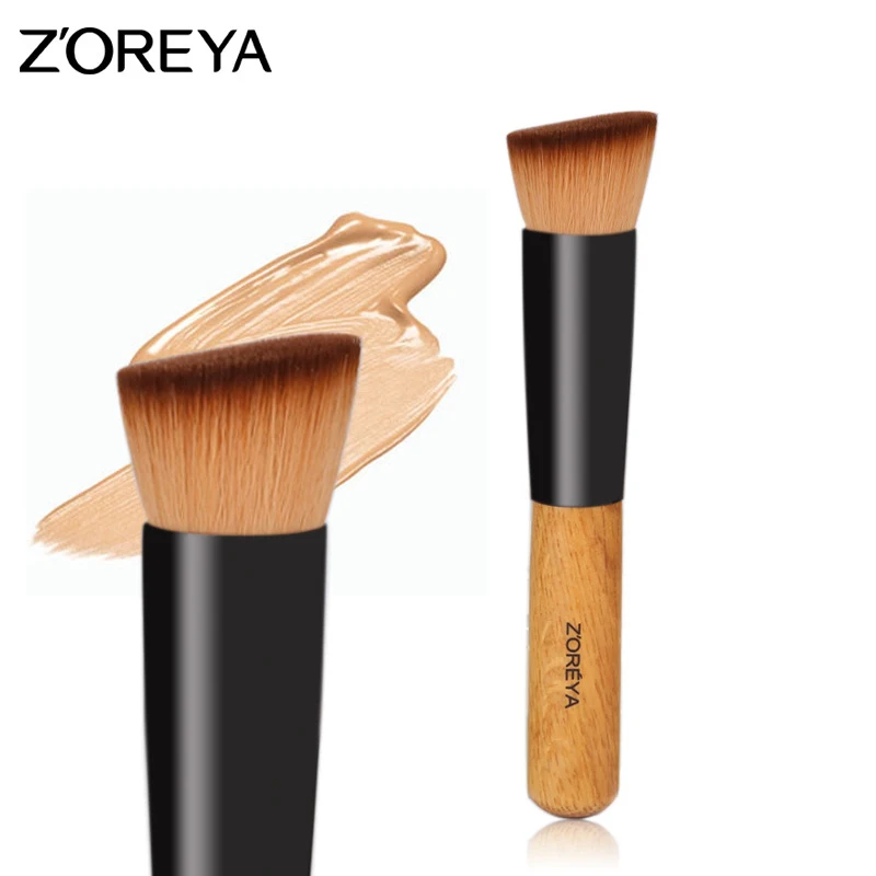 Щетка для макияжа ZOREYA Kabuki румяна основы деревянная ручка высокое качество