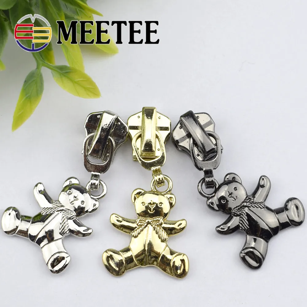 10 шт. Meetee 5 # Ремонтный комплект с мультипликационным медведем застежкой-молнией и