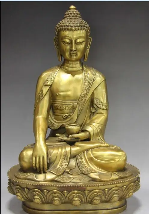 Китайский буддистский храм латунь Медь Шакьямуни татхагата Статуэтка Будда