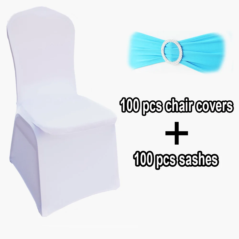 Чехлы на стулья из спандекса для свадебной вечеринки 100 шт. + створки шт.|chair covers for