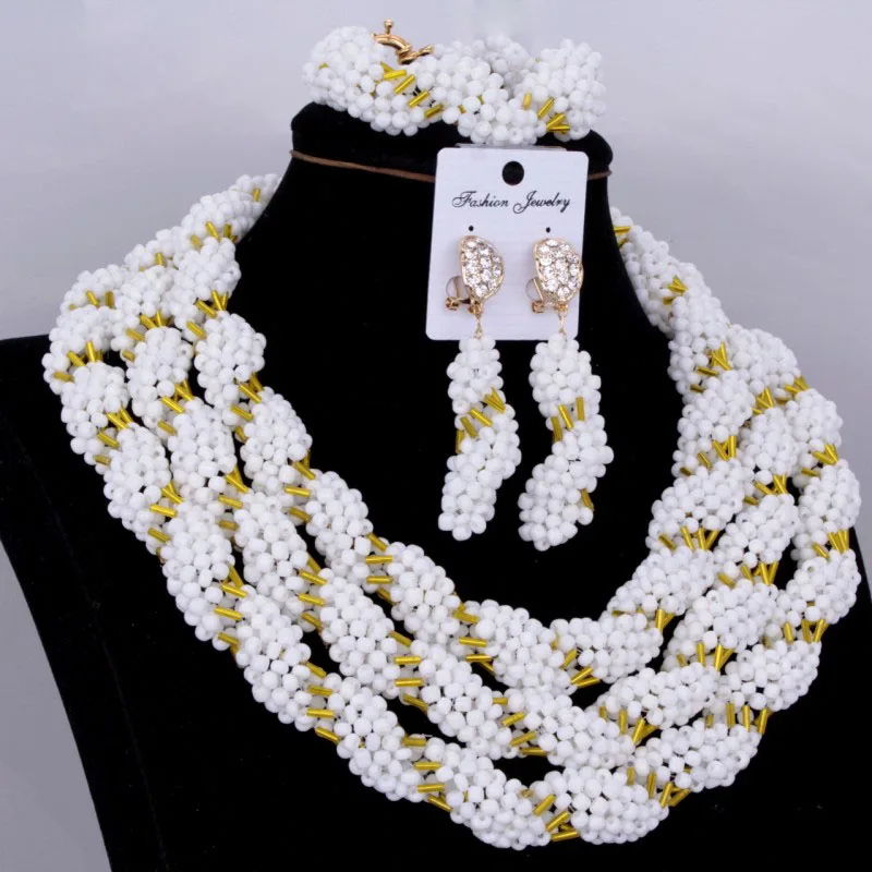 Dudo jewelry Fine Jewelry Sets For Women Crystal White Gold Classic African Necklace Dubai Set Free Shipping 2018 New | Украшения и
