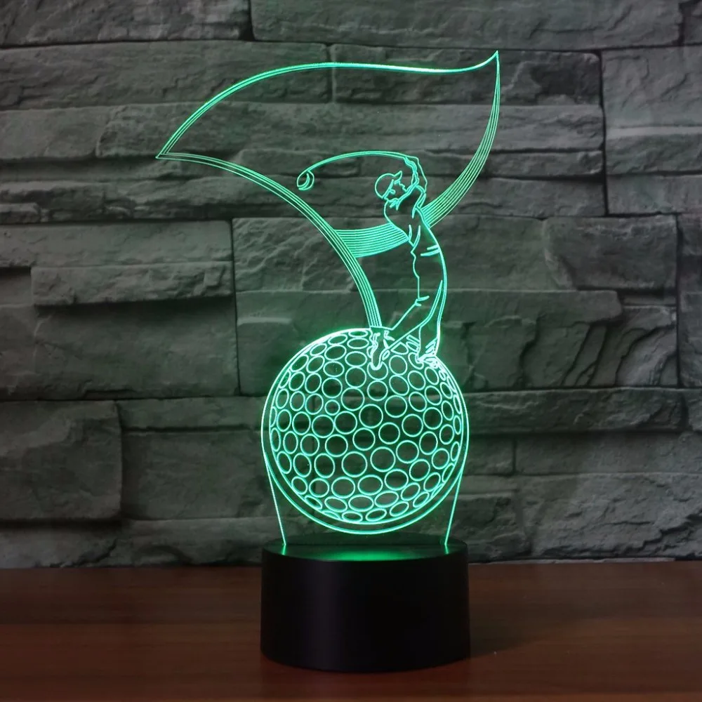 3d атмосферная лампа для игры в гольф светодиодные ночники с изменением 7 цветов