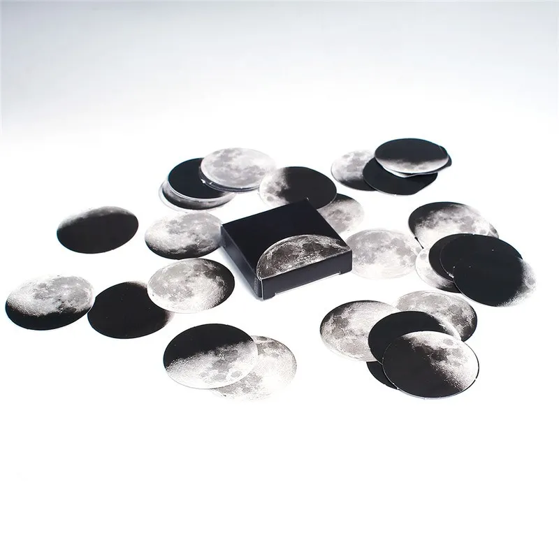 DoreenBeads простые Стильные бумажные наклейки черная луна блокнот дневник письмо