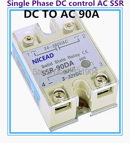 

5 шт./лот Однофазное твердотельное реле DC В AC SSR-90DA 90A SSR реле вход выход DC AC